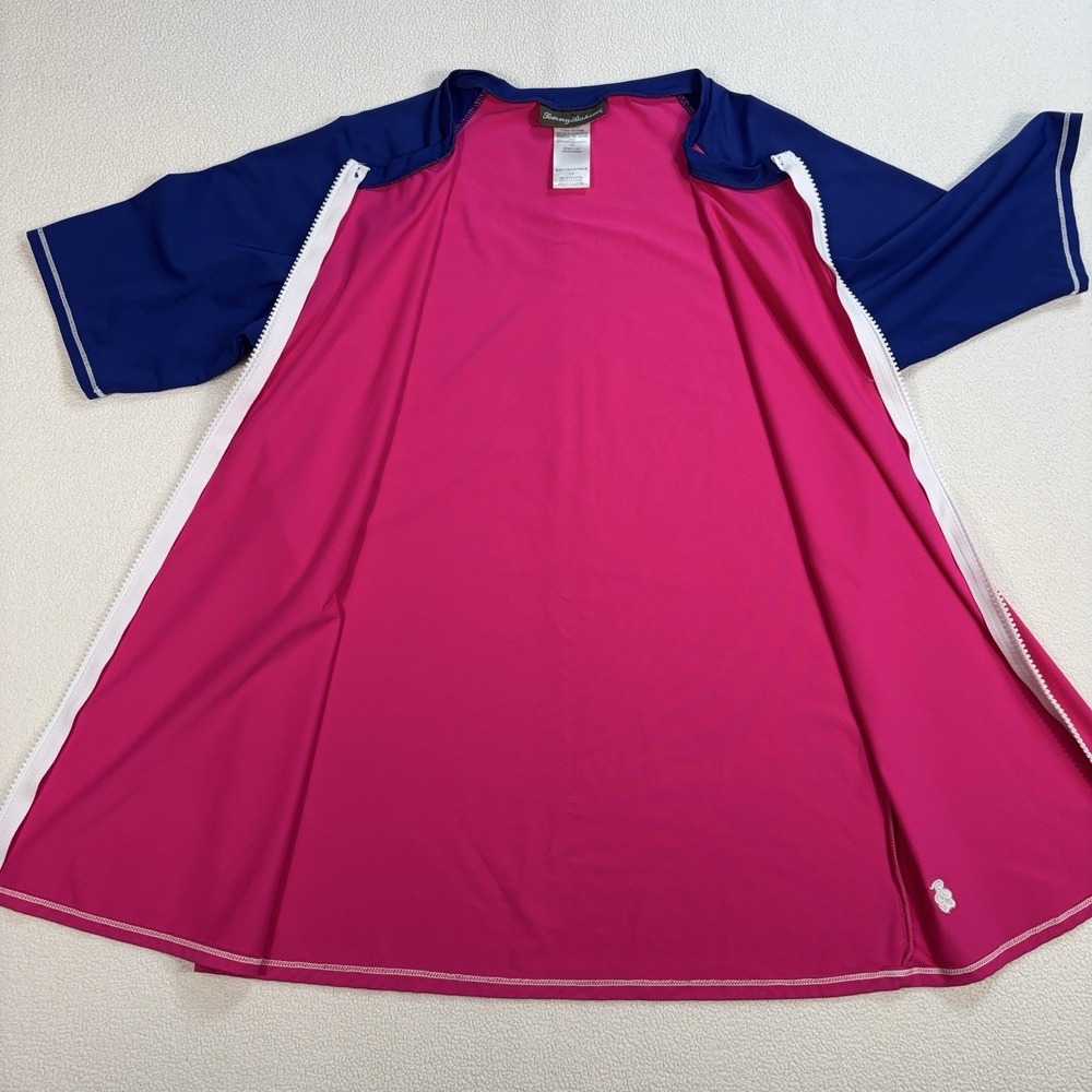 Tommy Bahama Deck Piping Rash Guard Women's L Pink Full Zip Stretch TSW10931C - Picture 7 of 12